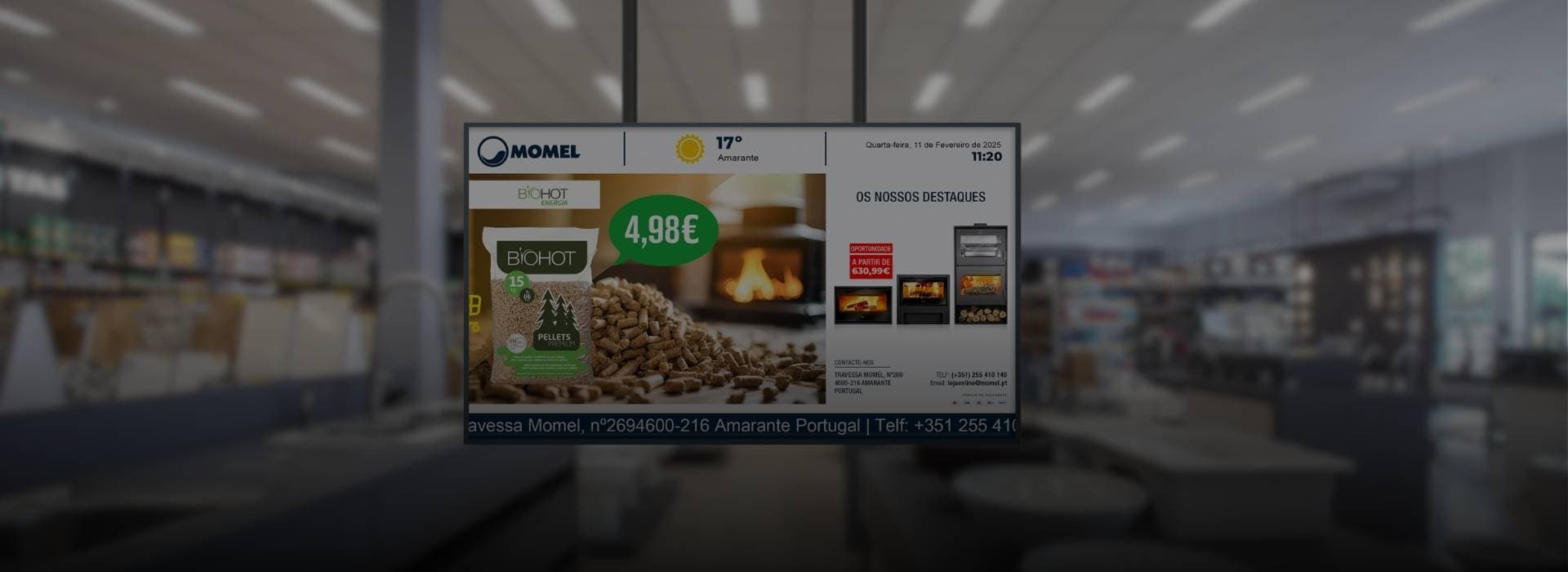 Plataforma de digital signage para pantallas interiores y exteriores con gestión de contenidos multimedia y comunicación visual